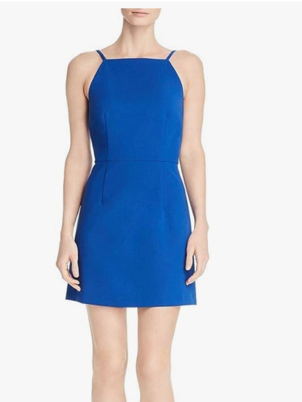 French Connection Womens Summer Whisper A-Line Mini Party Dress Blue
